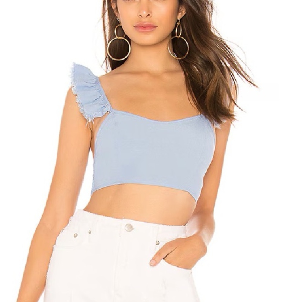 REVOLVE by the way. Women’s White Pen Chambray Top